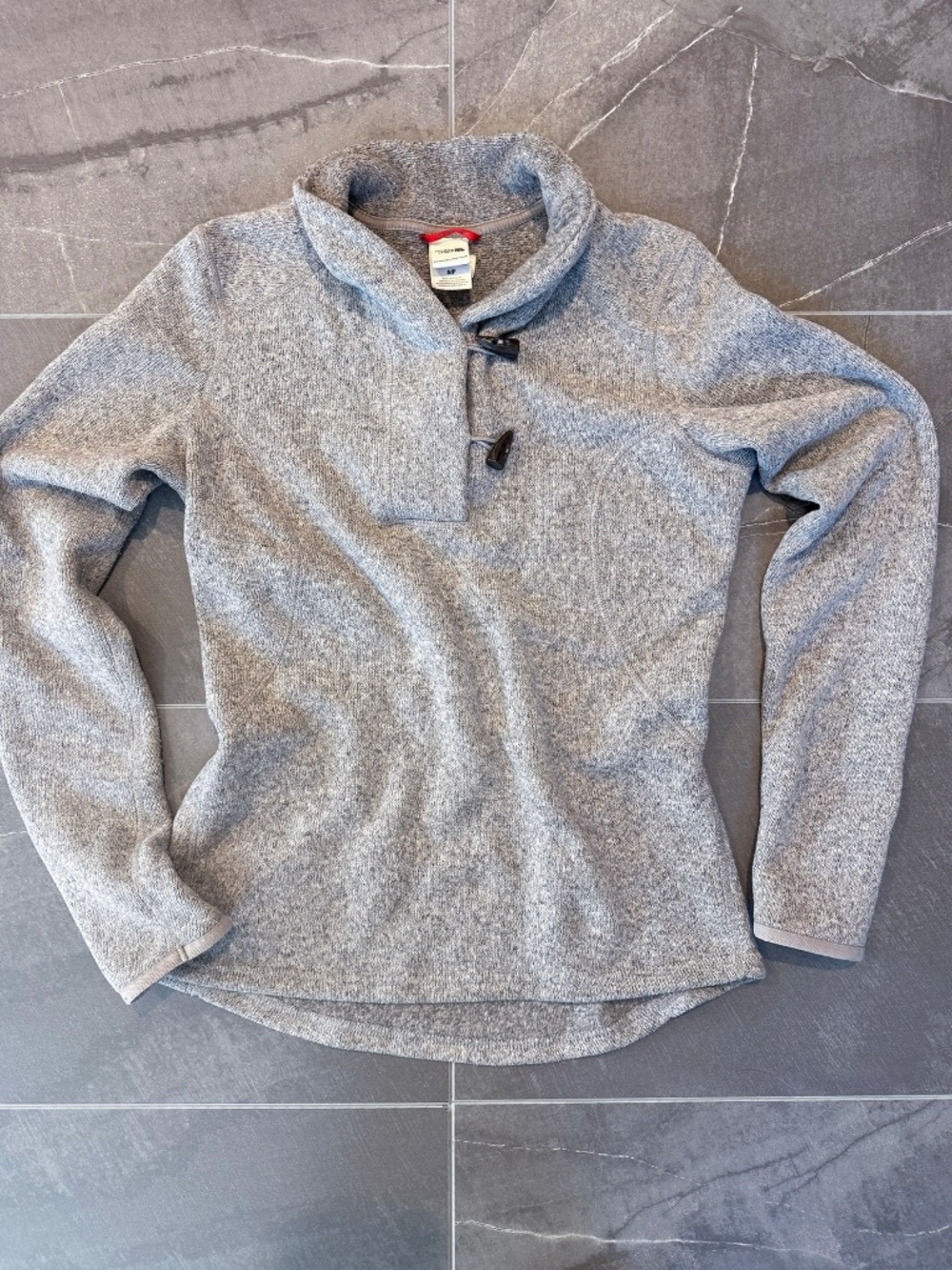 The North Face Gray Sweater Fleece Toggle Pullover S